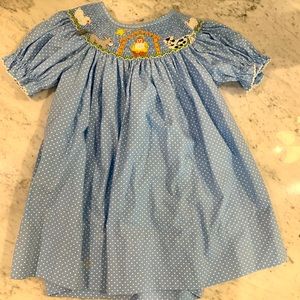 Nativity smocked dress 9M